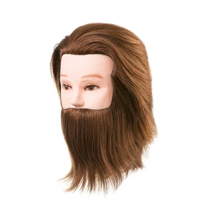 CABEZA CON BARBA CABELLO NATURAL 15-18CM
