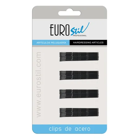 CLIPS ONDULADOS 24UDS NEGRO 50MM - EUROSTIL