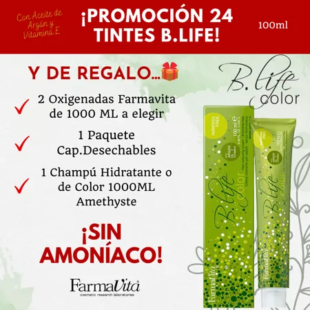 PROMOCIÓN 24 TINTES B.LIFE SIN AMONÍACO - FARMAVITA
