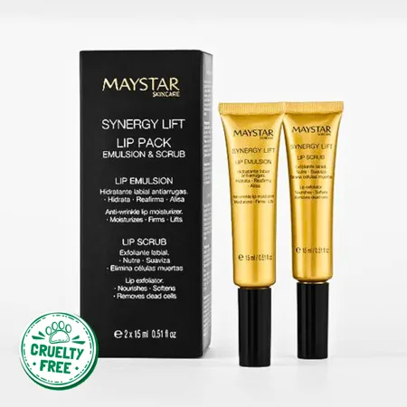 PACK LABIAL SINERGY LIFT HIDRATANTE + EXFOLIANTE 2X15ML - MAYSTAR