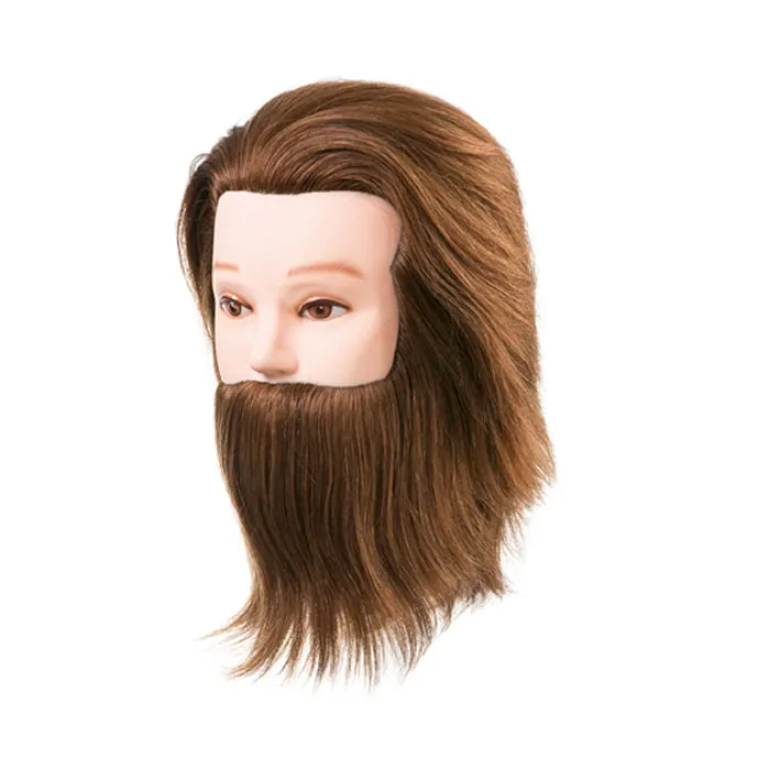 CABEZA CON BARBA CABELLO NATURAL 15-18CM