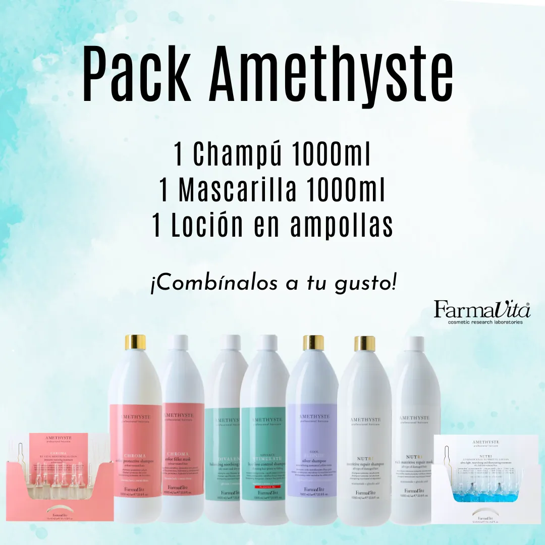 PACK AMETHYSTE: CHAMPÚ + MASCARILLA + LOCIÓN - FARMAVITA