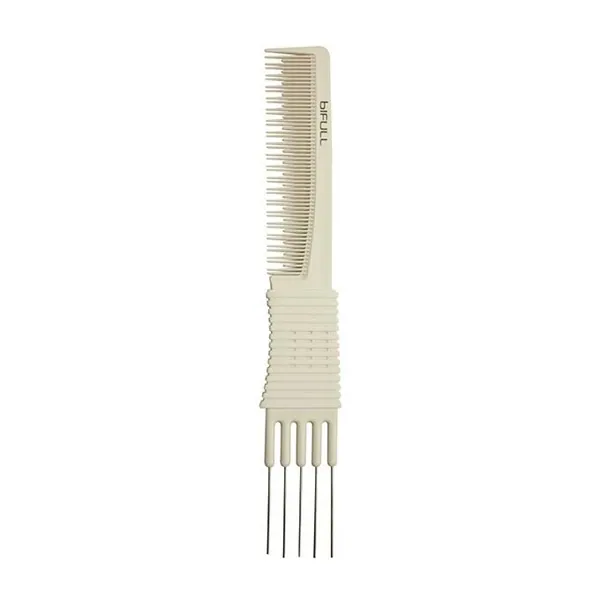 PEINE AHUECADOR BLANCO 5 PUAS METAL - PERFECT BEAUTY