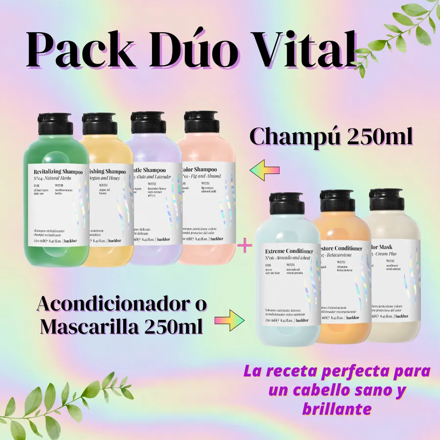 PACK DÚO VITAL CHAMPÚ + ACOND. O MASCARILLA BACKBAR 250ML - FARMAVITA