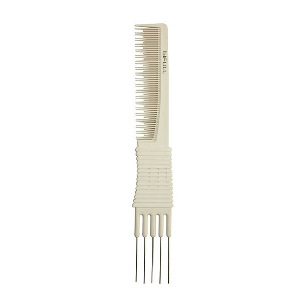 PEINE AHUECADOR BLANCO 5 PUAS METAL - PERFECT BEAUTY